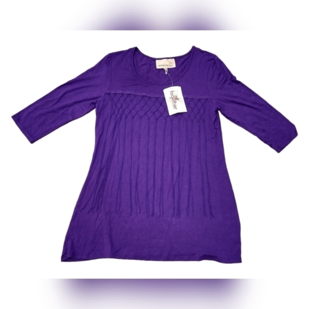 Anthony Michael top Purple with Tassels Size M NWT